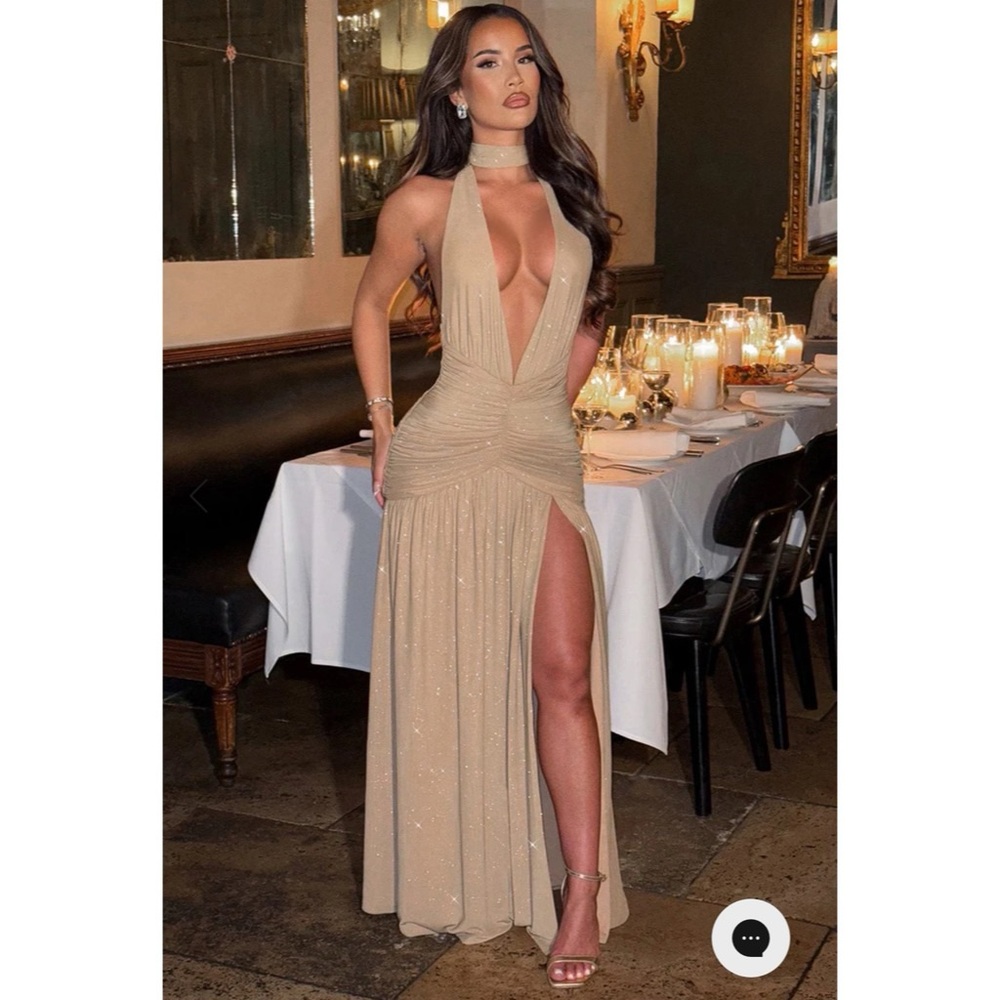 Babyboo Melania Maxi Dress in Gold